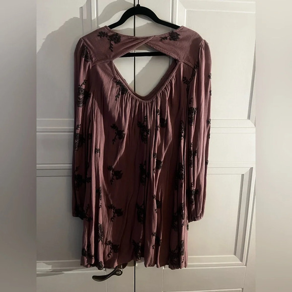 Free People Emma Embroidered mini dress in lavender purple size M - Picture 4 of 5